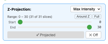 Z-projection controls
